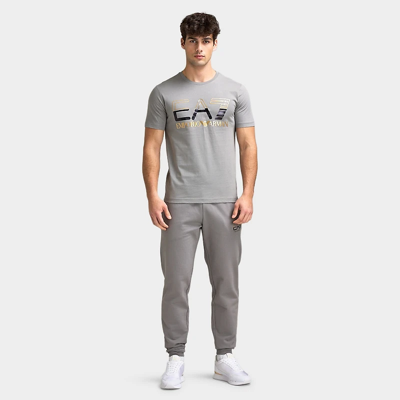EA7 Gold Chest Logo Tee / Grey