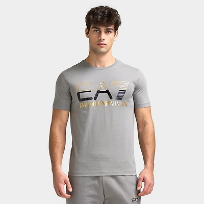 EA7 Gold Chest Logo Tee / Grey