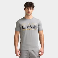 EA7 Gold Chest Logo Tee / Grey