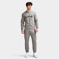 EA7 Gold Chest Logo Crew Jogging Set / Grey