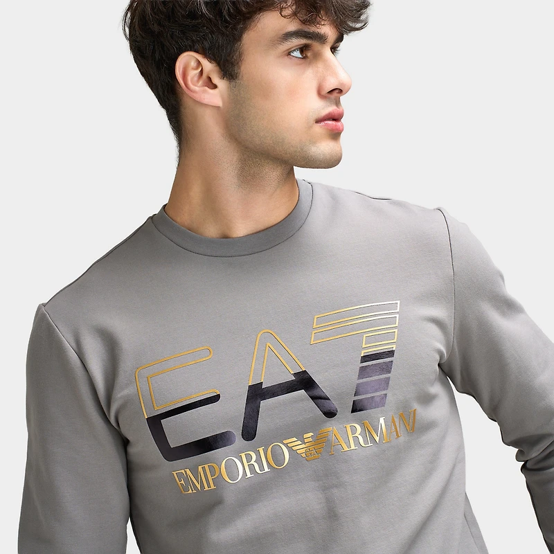 EA7 Or Chest Logo Crew Ensemble Jogger / Gris