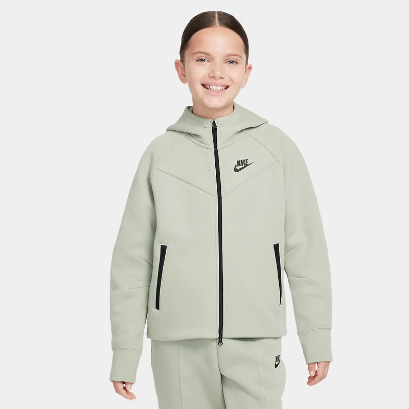 Nike Sportswear Junior Girls' Tech Fleece Full-Zip Hoodie Jade Horizon / Black