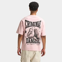 Criminal Damage T-shirt Boxing Gym pour hommes / Rose