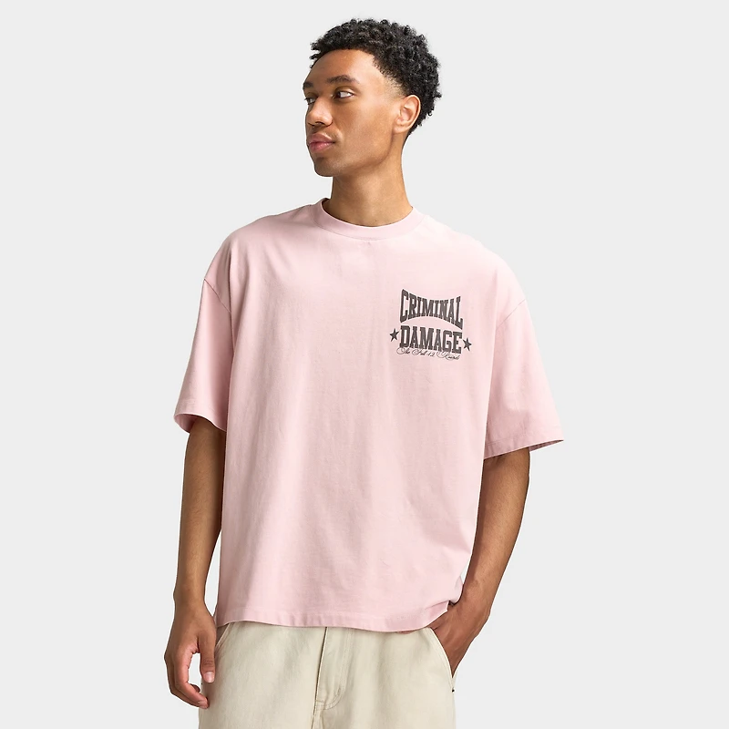 Criminal Damage T-shirt Boxing Gym pour hommes / Rose