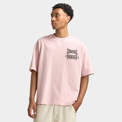 Criminal Damage T-shirt Boxing Gym pour hommes / Rose