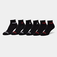 Jordan Legend Juniors' (6 Pack) Ankle Socks Black / White - Gym Red