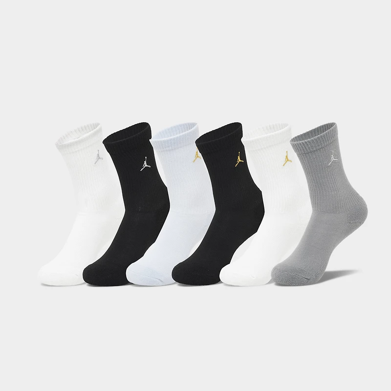 Jordan Children's Everyday Crew Socks (6 PK) / Black