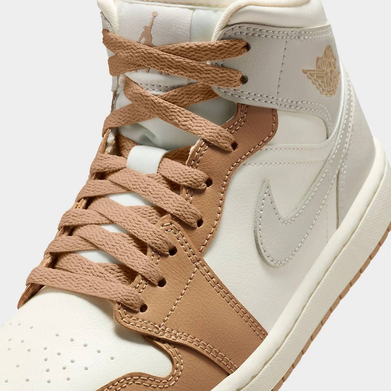 Jordan Women's 1 Mid Ale Ivory / Light Orewood Brown - Hemp