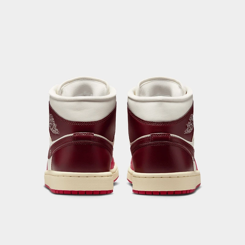 Jordan Women's 1 Mid Sail / Dark Team Red - Mystic Hibiscus