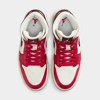 Jordan Women's 1 Mid Sail / Dark Team Red - Mystic Hibiscus