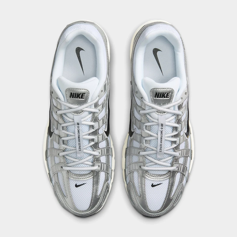 Nike P-6000 White / Black - Metallic Silver