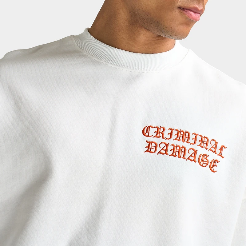 Criminal Damage Celtic Sweatshirt Off-White / Red