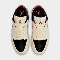 Jordan 1 Low Femmes Ivoire pâle / Rose coureur - Noir
