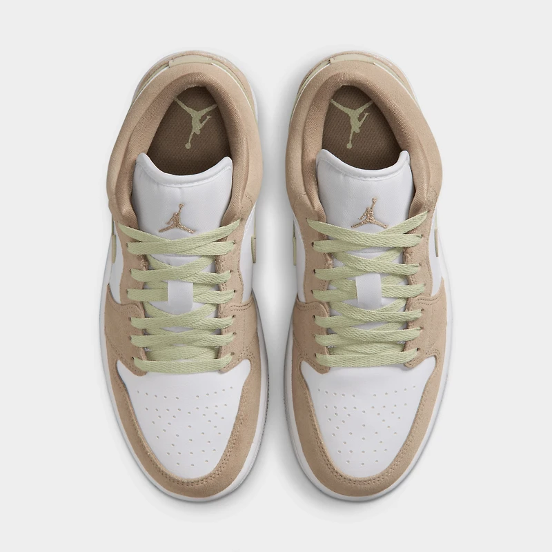 Jordan Women's 1 Low Khaki / White - Olive Aura