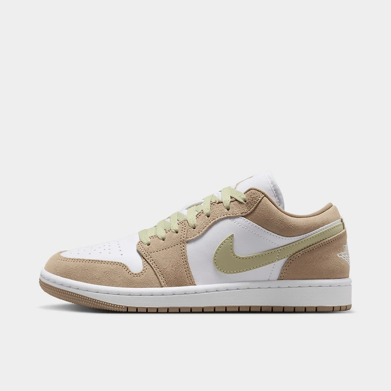 Jordan Women's 1 Low Khaki / White - Olive Aura
