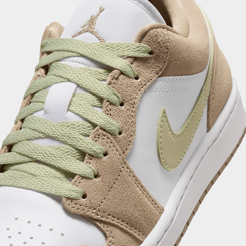 Jordan Women's 1 Low Khaki / White - Olive Aura