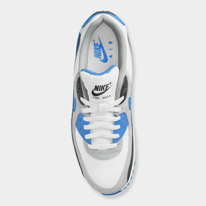 Nike Air Max 90 Blanc / Bleu Cristal - Gris Fumé Clair