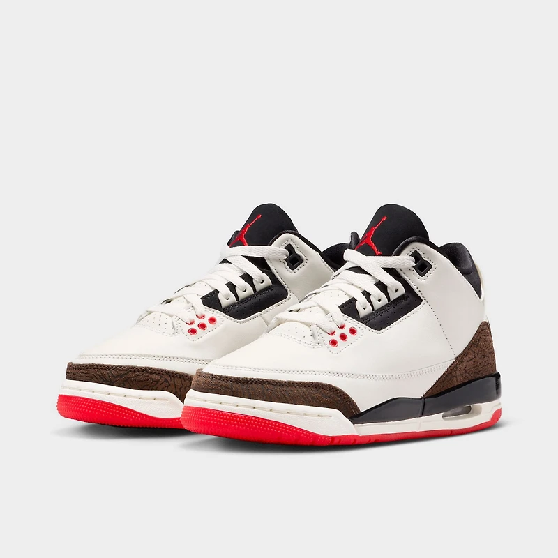 Jordan 3 Retro GS Voile / Noir - Rouge universitaire