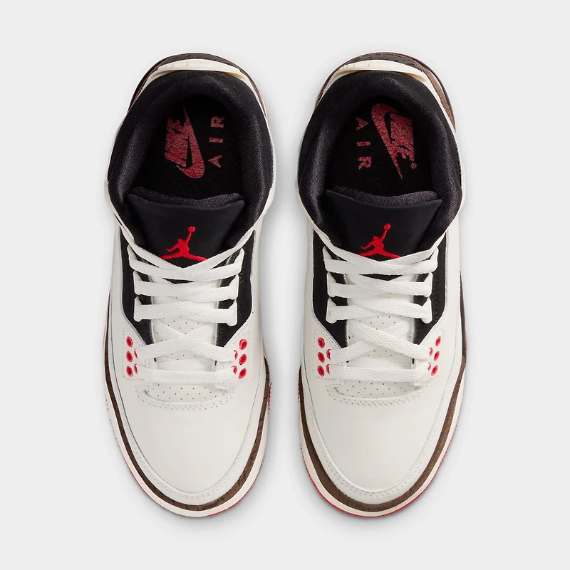 Jordan 3 Retro GS Voile / Noir - Rouge universitaire