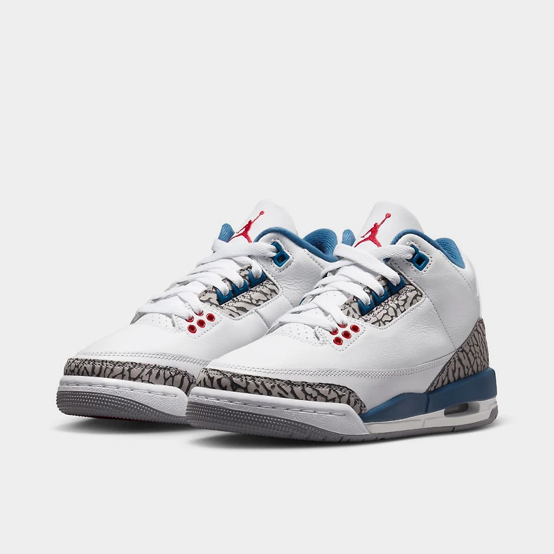 Jordan 3 Retro GS White / Varsity Red - True Blue