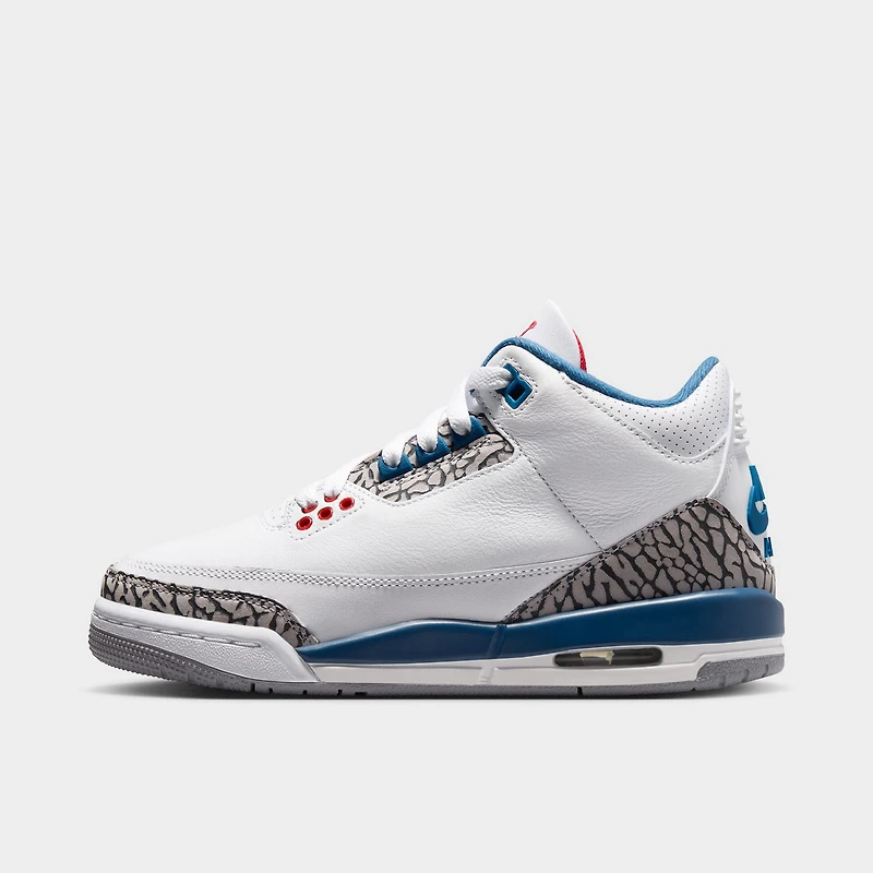 Jordan 3 Retro GS White / Varsity Red - True Blue