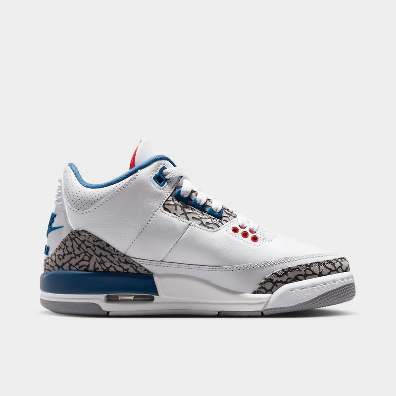 Jordan 3 Retro GS White / Varsity Red - True Blue