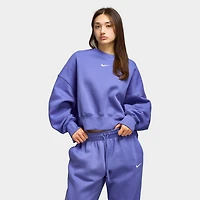 Nike Sportswear Women's Phoenix Fleece Oversized Crew / Light Medium Blue