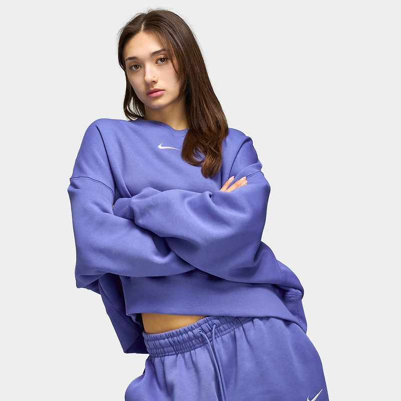 Nike Sportswear Women's Phoenix Fleece Oversized Crew / Light Medium Blue