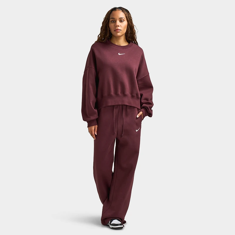 Nike Sportswear Women's Phoenix Fleece Over-Oversized Crewneck Burgundy Crush / Sail