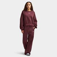 Nike Sportswear Women's Phoenix Fleece Over-Oversized Crewneck Burgundy Crush / Sail