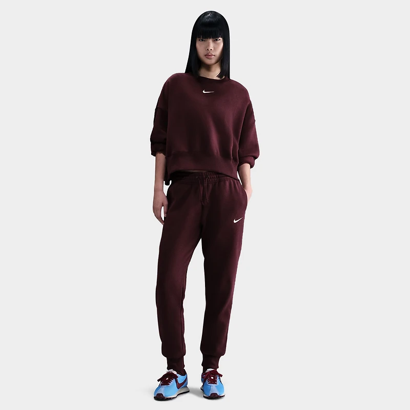 Nike Sportswear Women's Phoenix Fleece Over-Oversized Crewneck Burgundy Crush / Sail