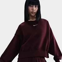 Nike Sportswear Women's Phoenix Fleece Over-Oversized Crewneck Burgundy Crush / Sail