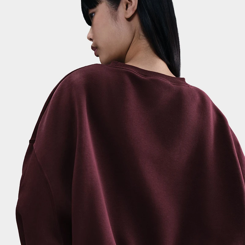 Nike Sportswear Women's Phoenix Fleece Over-Oversized Crewneck Burgundy Crush / Sail