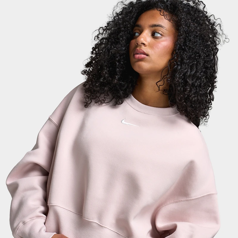 Nike Sportswear Femmes Crewneck Surdimensionné Phoenix Fleece / Rouge Silt