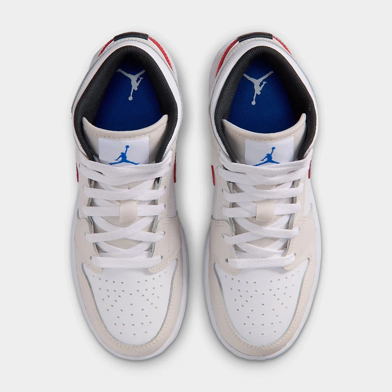 Jordan 1 Mid GS Phantom / Game Royal - Blanc
