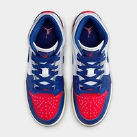 Jordan 1 Mid GS White / Deep Royal Blue - University Red