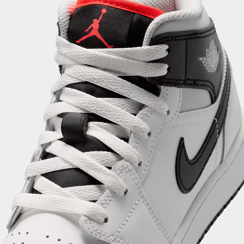 Jordan 1 Mid GS Blanc Sommet / Noir - Infrarouge 23