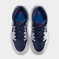 Jordan 1 Mid GS Bleu Void / Platine pur - Blanc sommet
