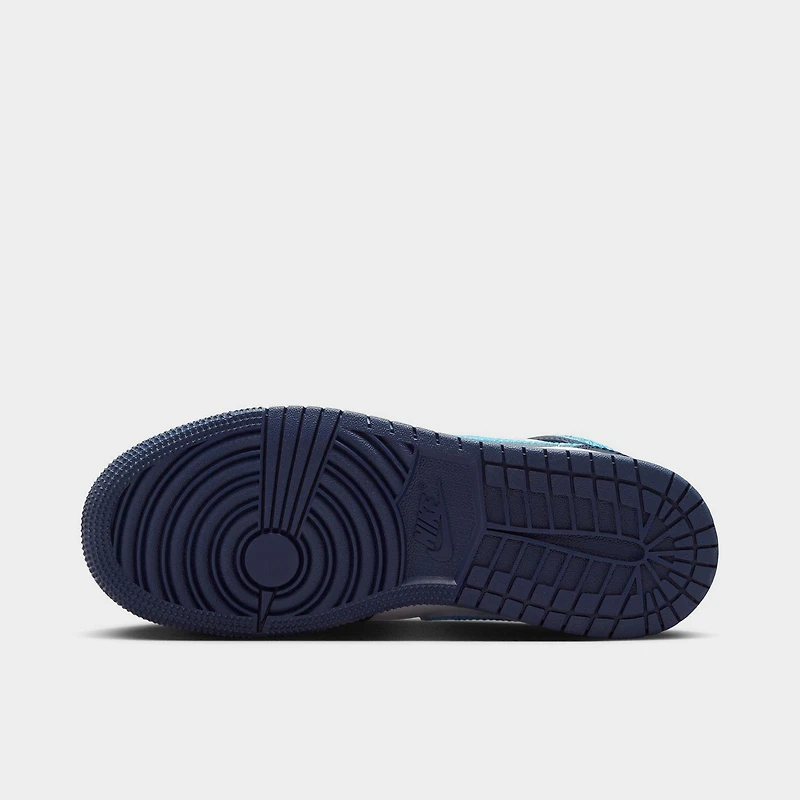Jordan 1 Mid GS Obsidienne / Bleu poudre foncé - Blanc