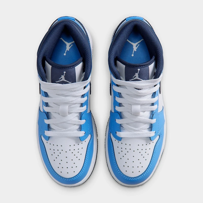 Jordan 1 Mid GS Marine Minuit / Bleu Université - Blanc