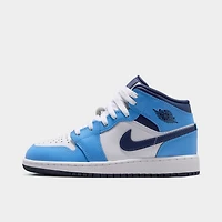 Jordan 1 Mid GS Midnight Navy / University Blue - White