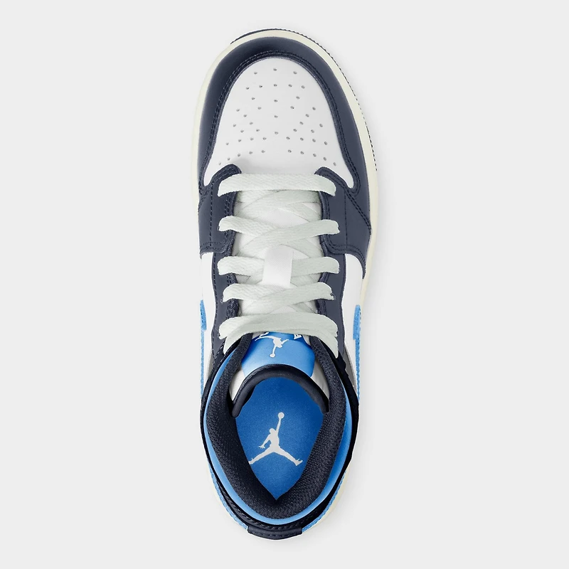 Jordan 1 Mid GS Marine Minuit / Bleu Université - Blanc