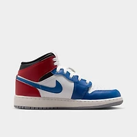 Jordan 1 Mid GS True Blue / Summit White - Varsity Red
