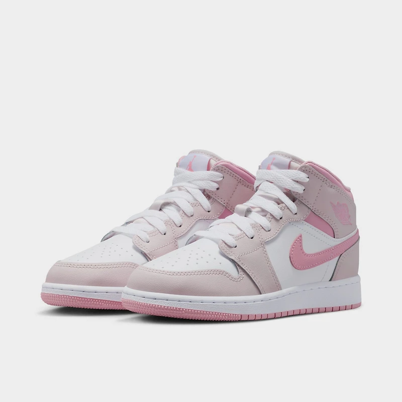 Jordan 1 Mid GS Pearl Pink / Medium Soft - White