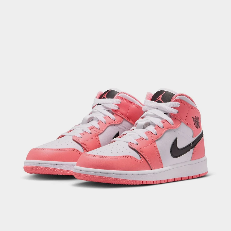 Jordan 1 Mid GS Pink Gaze / Black - White