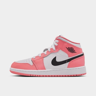 Jordan 1 Mid GS Pink Gaze / Black - White