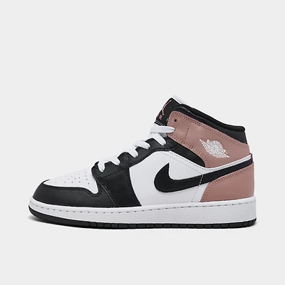 Jordan 1 Mid GS Blanc / Noir - Rose Rouille