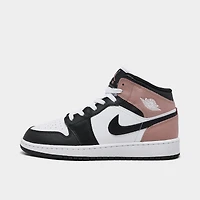 Jordan 1 Mid GS Blanc / Noir - Rose Rouille