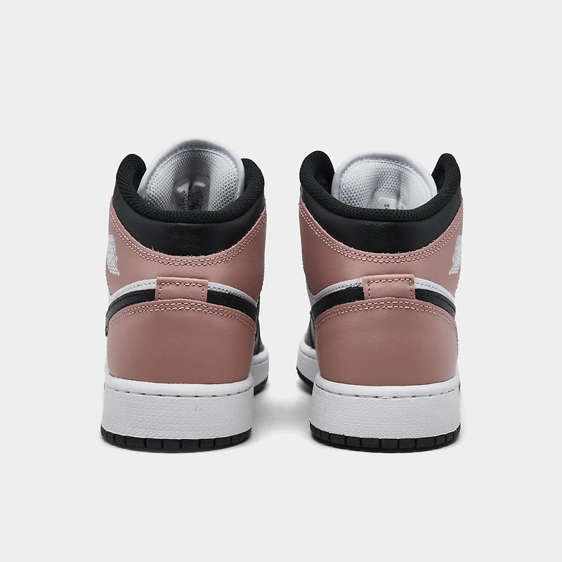 Jordan 1 Mid GS Blanc / Noir - Rose Rouille