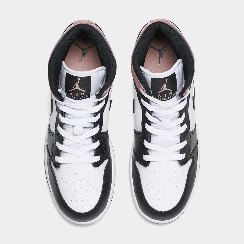 Jordan 1 Mid GS Blanc / Noir - Rose Rouille